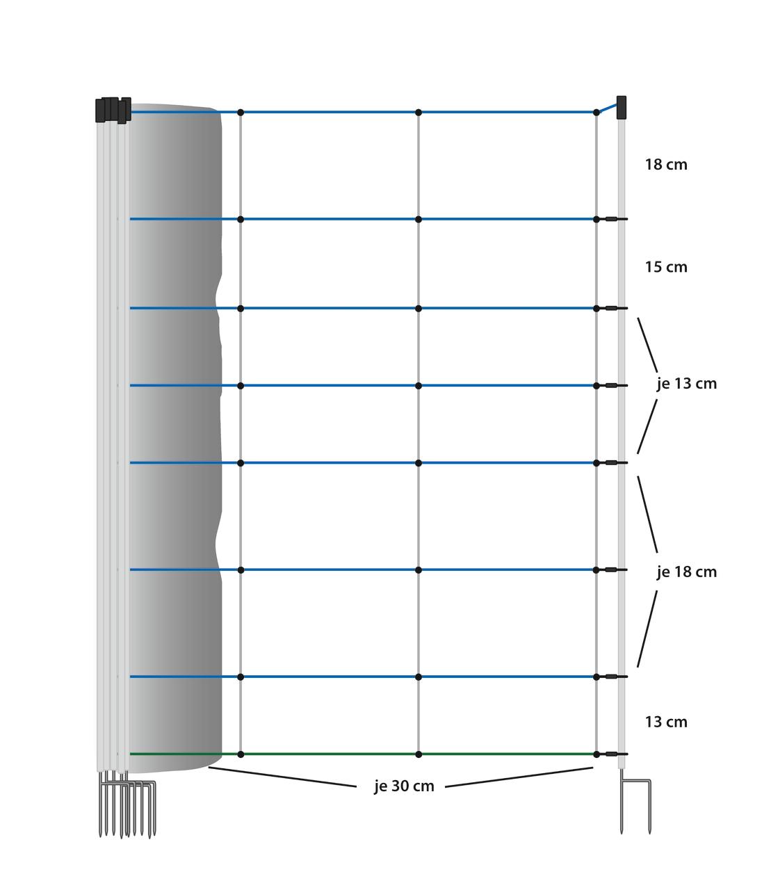 AKO WolfNet Vario 108 cm, Doppelspitze, 50 m