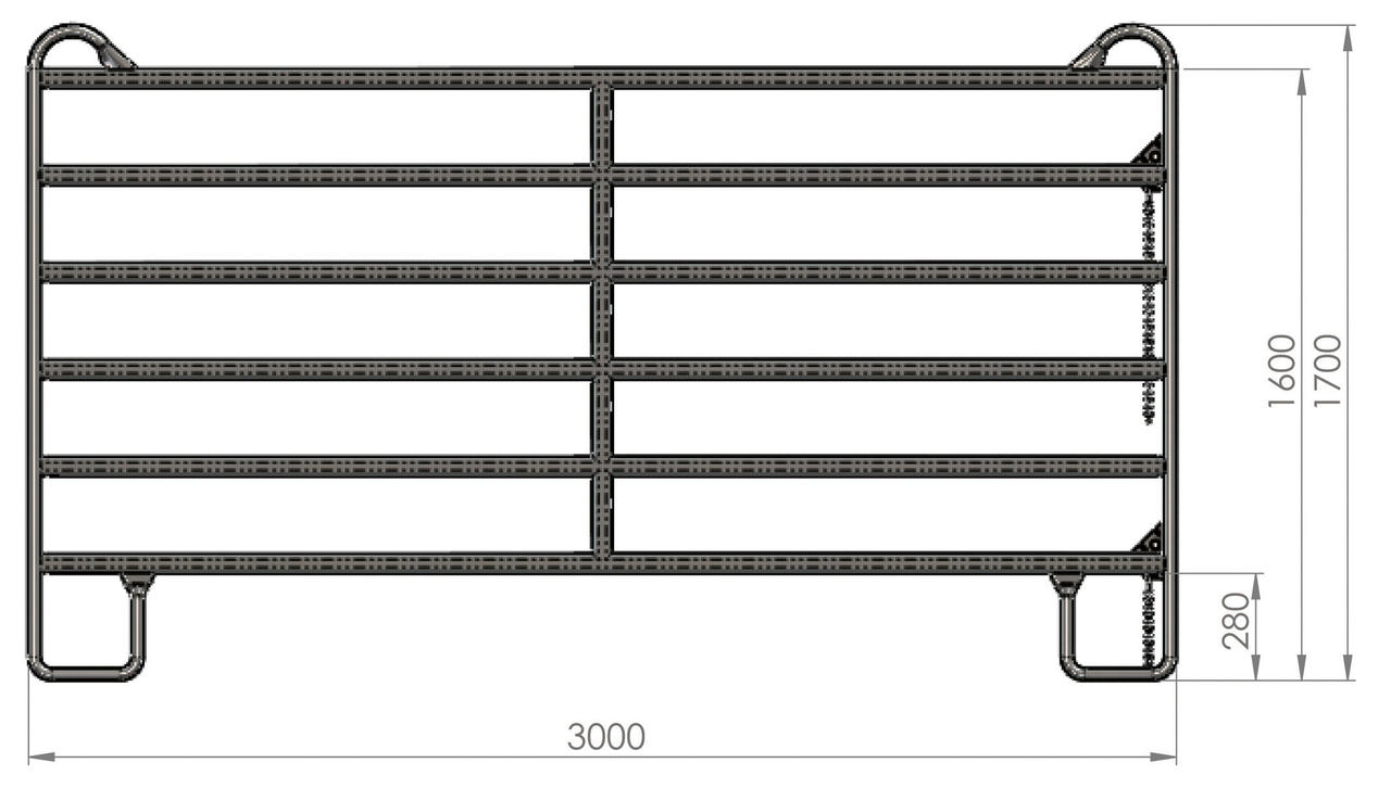 WAHL-Hausmarke Panel 3 m Länge, 1,7 m Höhe, Standard