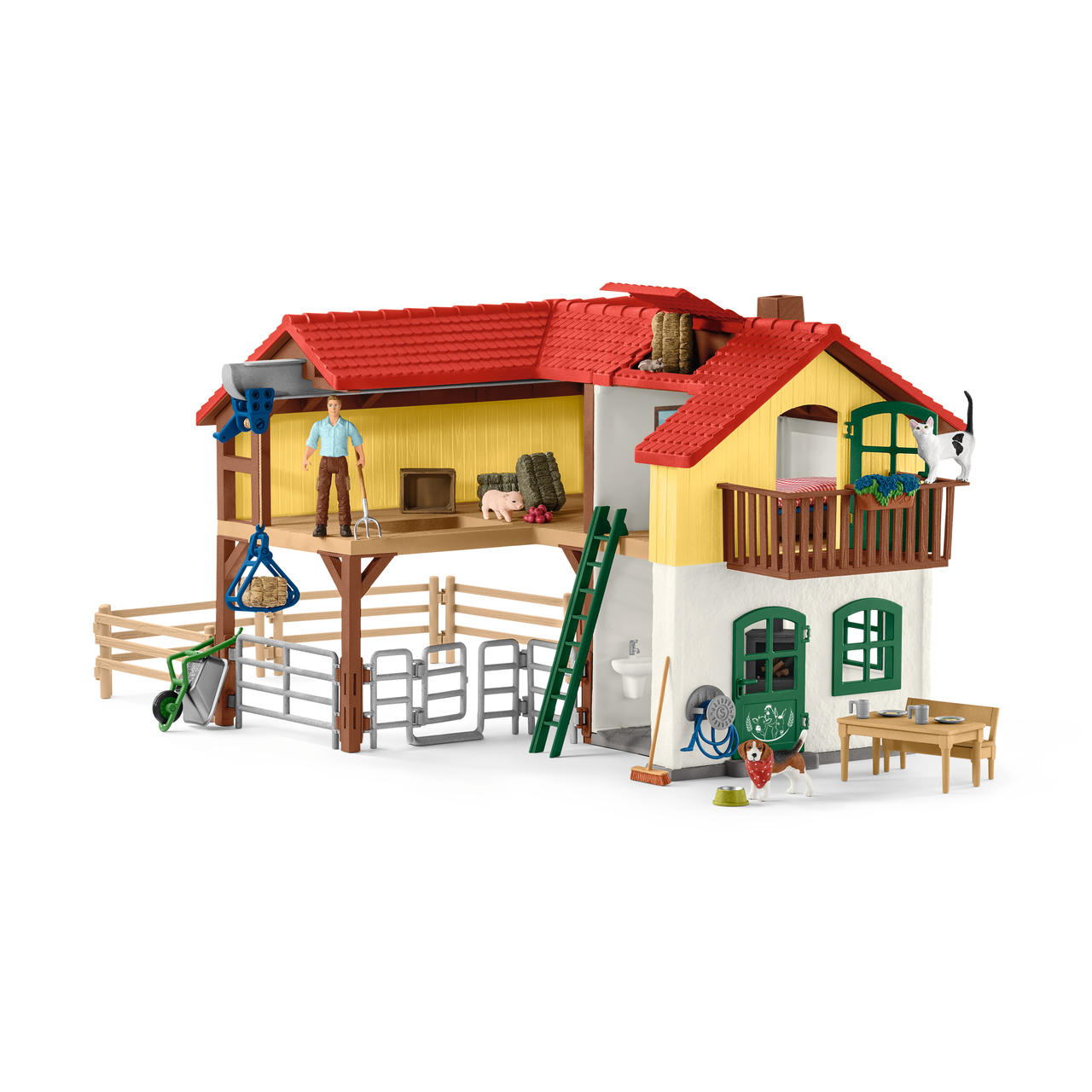 Schleich Bauernhaus mit Stall und Tieren