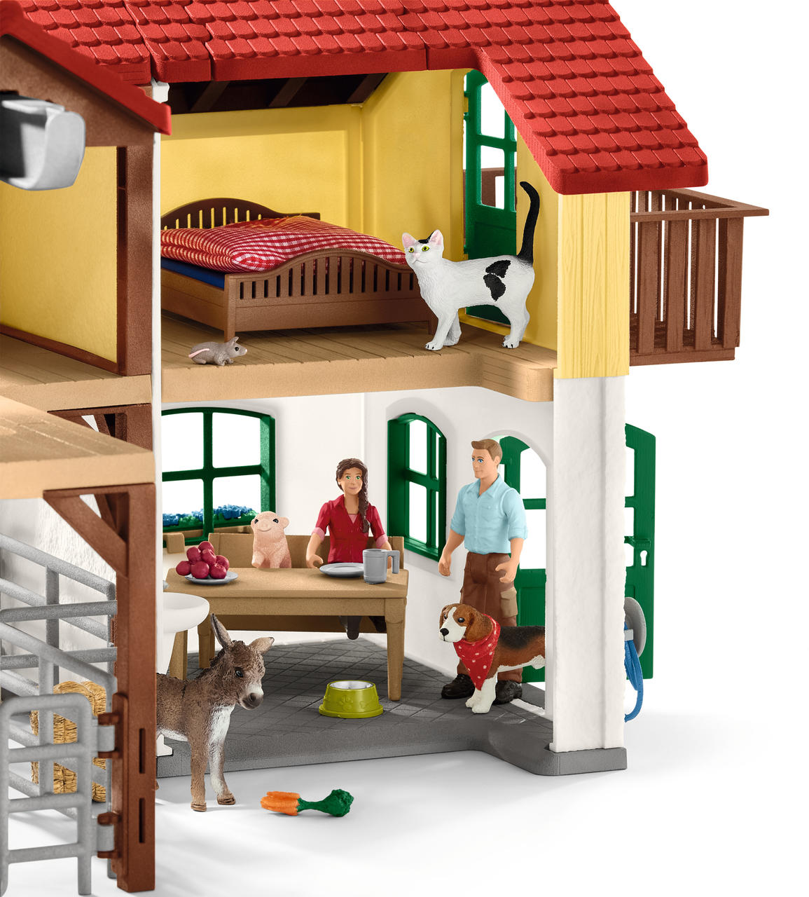 Schleich Bauernhaus mit Stall und Tieren