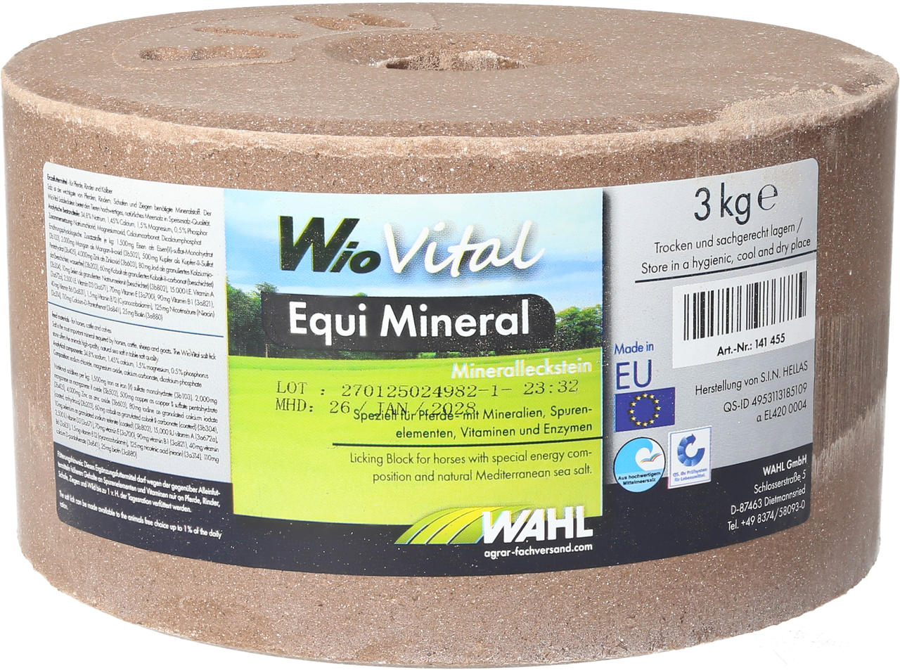 WAHL-Hausmarke WioVital Equi Mineral Leckstein - 3 kg